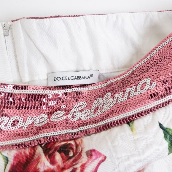 Dolce & Gabbana Skirt Floral Jacquard Sequin Waistband XS/S Girls 11/12 - Picture 3 of 16